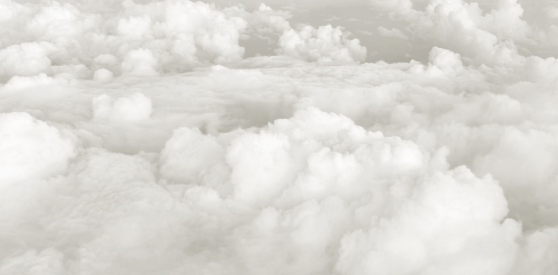 An image of clouds to represent the Pantone Colour of the Year 2026, Cloud Dancer.